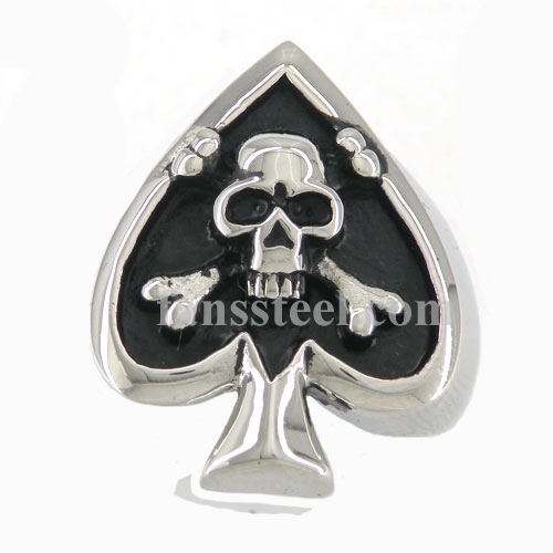 FSR10W61 cross bone skull heart ace biker Ring - Click Image to Close